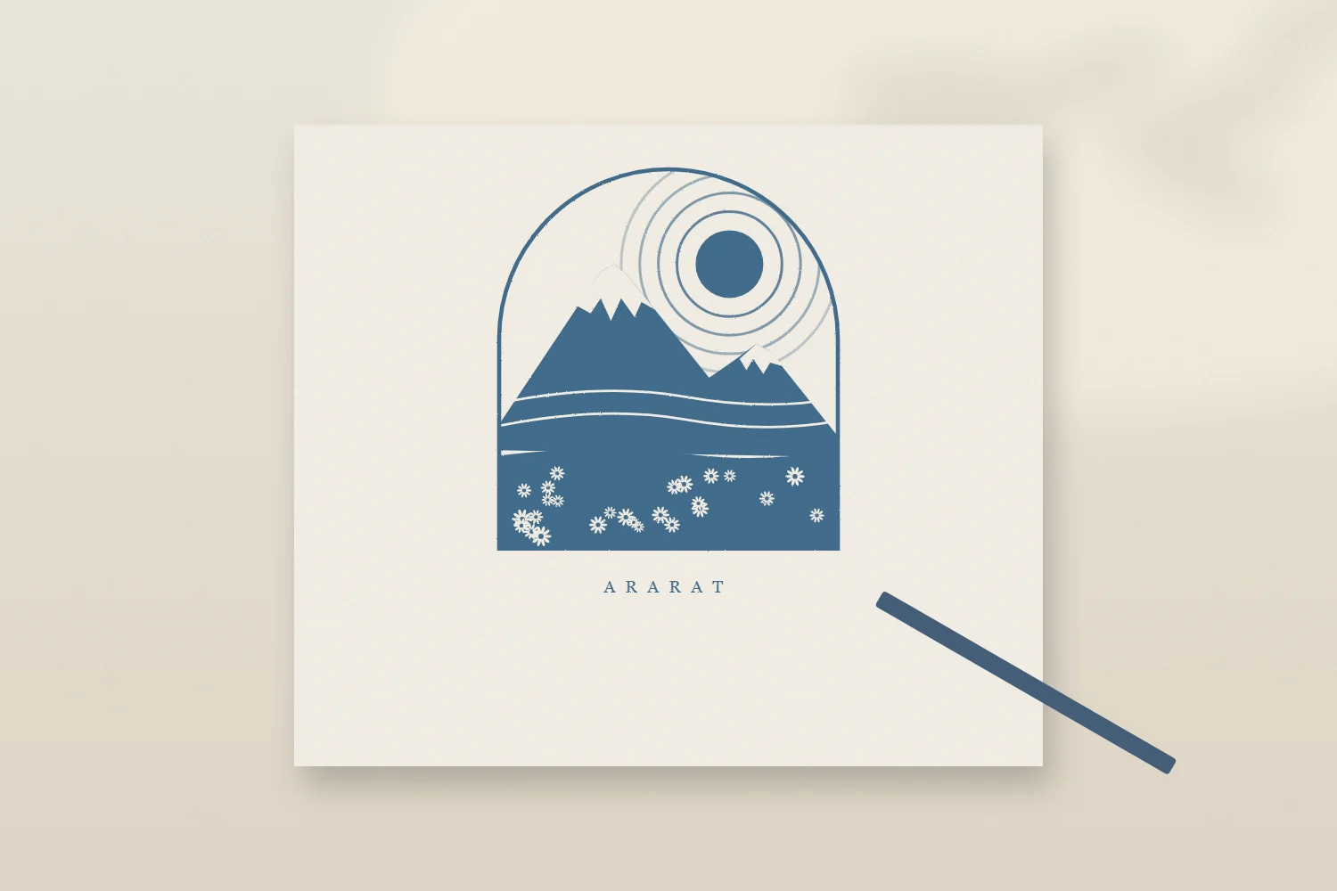Illustration: the Ararat motif being drawn
