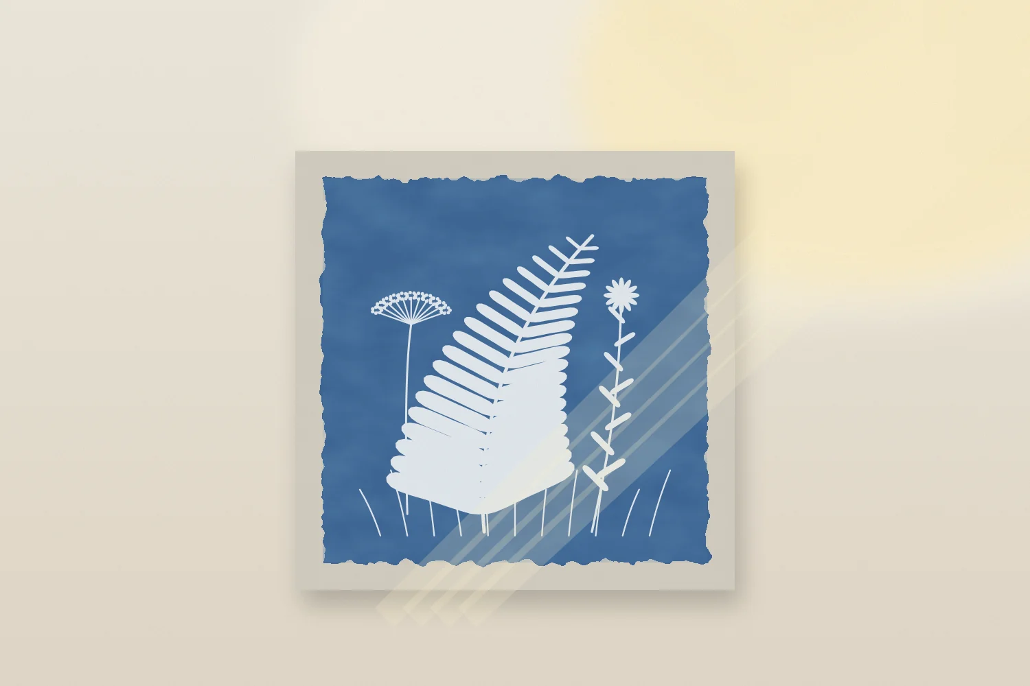 Illustration: a print exposing in the sun