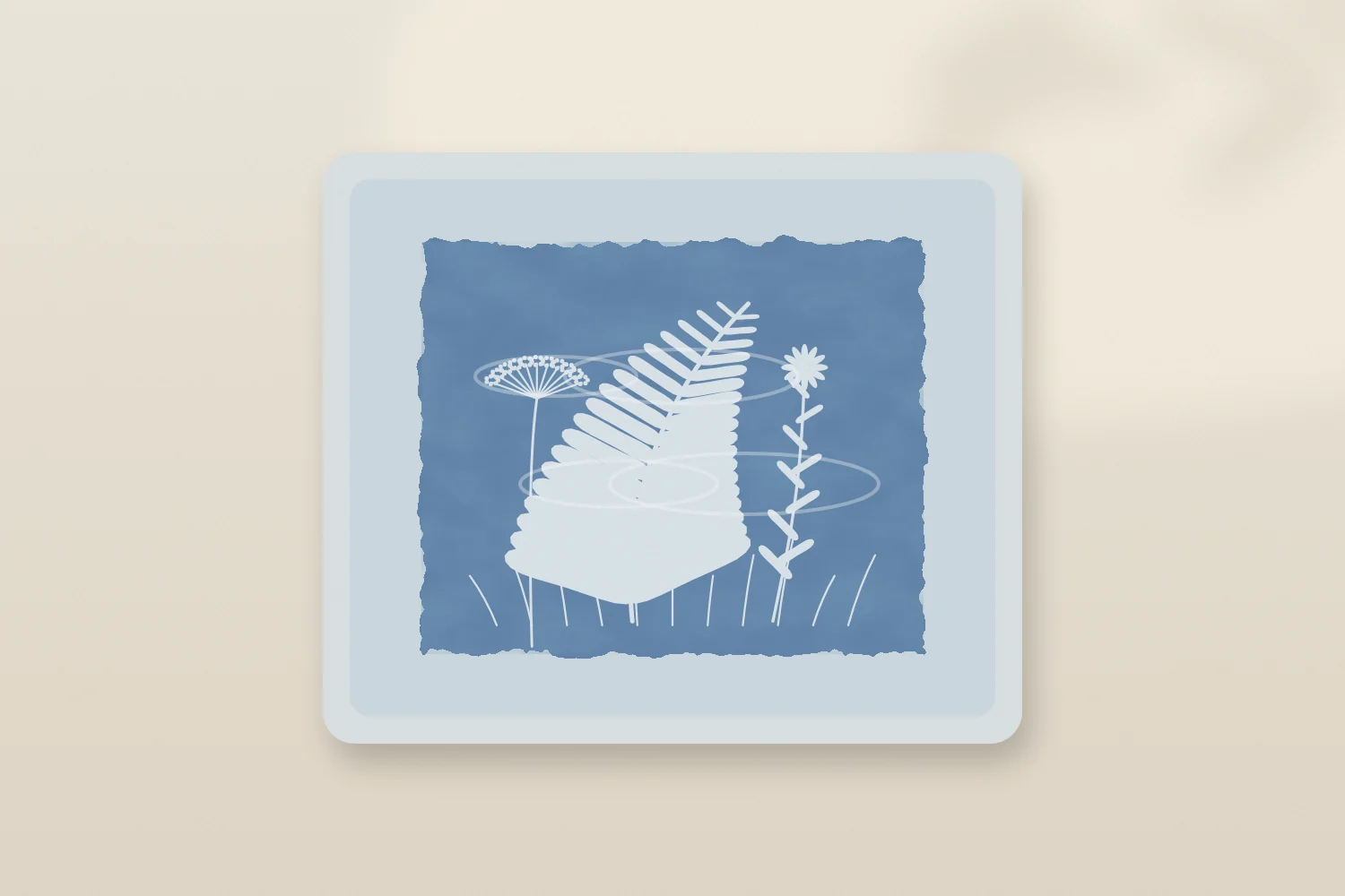 Illustration: a print being rinsed in a tray of water