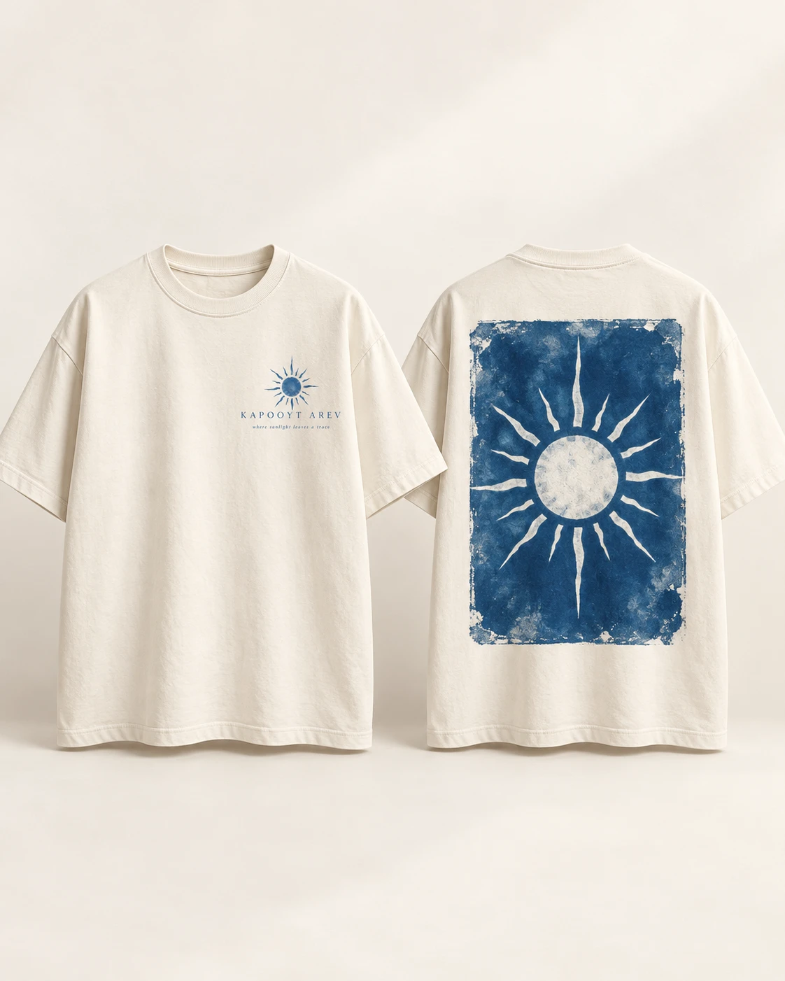 The Sun Tee design mockup, front and back